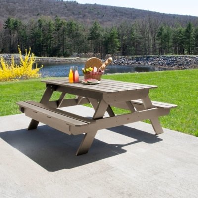 Highwood Hometown Outdoor Picnic Table, Woodland Brown