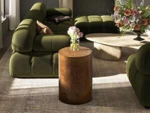 Jennifer Taylor Home Nebula Accent Pillar Side Table, Medium Brown Walnut