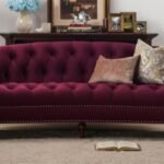Jennifer Taylor home La Rosa Chesterfield Sofa, Burgundy