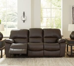 Leesworth Power Reclining Leather Sofa Leather, Dark Brown