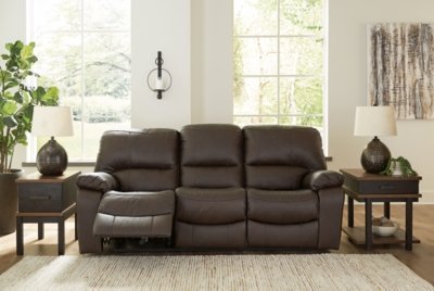 Leesworth Power Reclining Leather Sofa Leather, Dark Brown