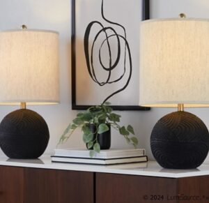 LumiSource Kona Table Lamp (Set of 2), Black