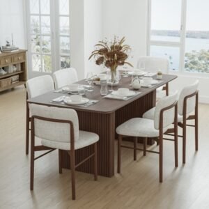Miruo Mirror Inc Zenyra Rectangular Dining Table, Walnut