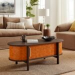 Modway Coralie Coffee Table, Walnut/Tan