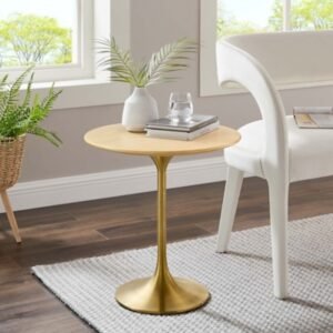 Modway Lippa Side Table, Gold/Natural
