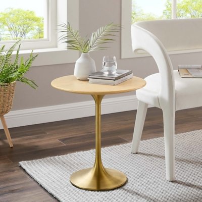 Modway Lippa Side Table, Gold/Natural