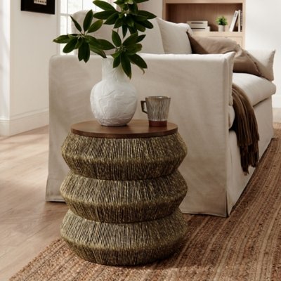 Modway Maris End Table, Walnut/Natural