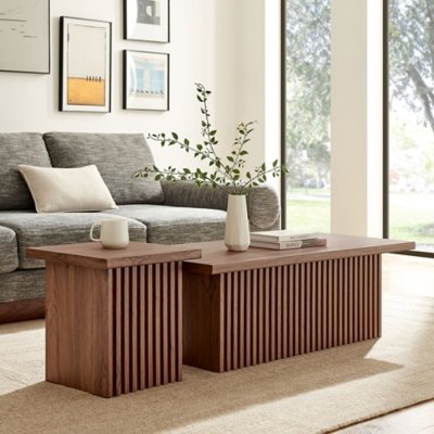 Modway Render Nesting Coffee Table (Set of 2), Walnut