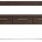Neo Curved Console Table, Rich Brown