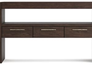 Neo Curved Console Table, Rich Brown