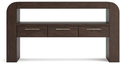 Neo Curved Console Table, Rich Brown