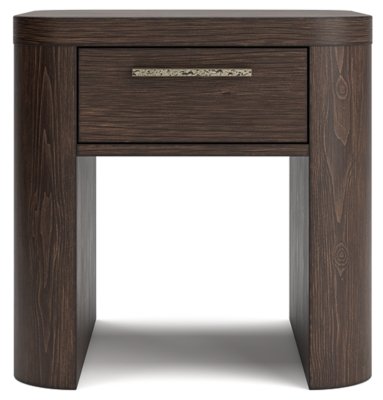 Neo Curved Square End Table, Rich Brown