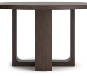 Neo Round Dining Room Table, Rich Brown, Wood
