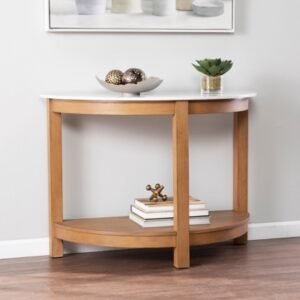 SEI Chandlen Console Table, Marble/Natural