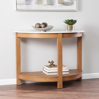 SEI Chandlen Console Table, Marble/Natural