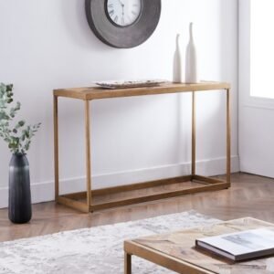 SEI Dorville Console Table, Natural/Brass