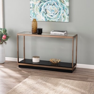 SEI Lexina Console Table, Champagne/Black