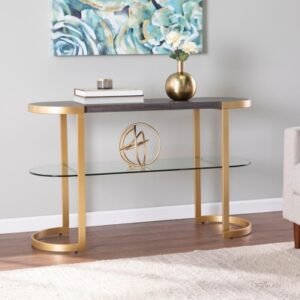 SEI Otsento Console Table, Ebony/Gold