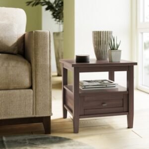 Shaker Rustic End Table, Walnut Brown