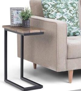 Simpli Home Skyler C Side Table, Beach Brown