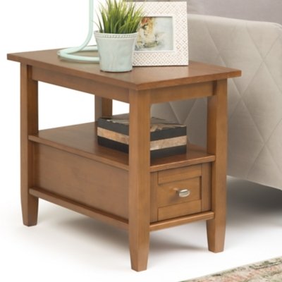 Simpli Home Warm Shaker Narrow Accent Side Table, Light Golden Brown