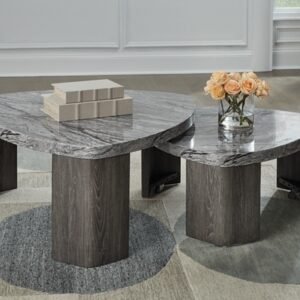 Surmour Stacked Coffee Table (Set of 2), Gray/Brown