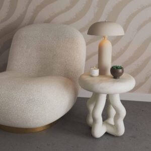 TOV Furniture Maddie Side Table, Cream