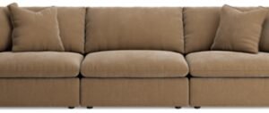 Whitehaven 3-Piece Velvet Modular Sofa, Sable