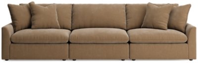 Whitehaven 3-Piece Velvet Modular Sofa, Sable