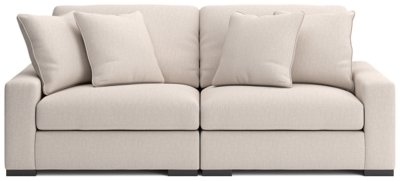 Ashley Luxe Calden Boucle 2-Piece Modular Sectional Sofa, Oyster