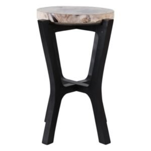 Ashley Luxe Crafted Wood Accent Table, Black/White