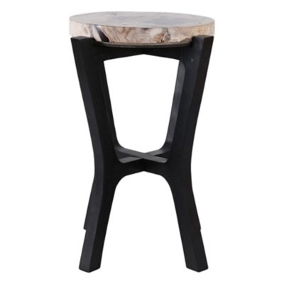 Ashley Luxe Crafted Wood Accent Table, Black/White