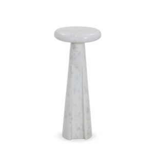 Ashley Luxe Natural Marble Tapered Accent Table, White