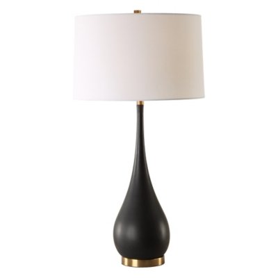 Ashley Luxe Stone Teardrop Table Lamp, Black