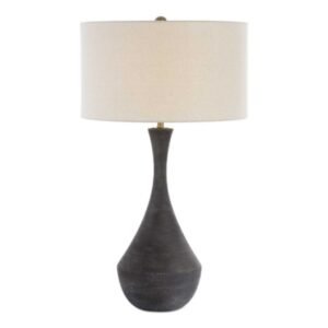 Ashley Luxe Textured Ceramic Table Lamp, Black