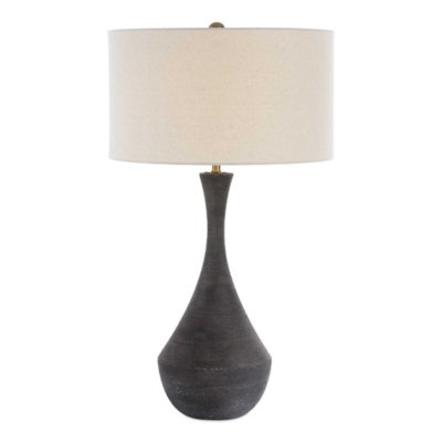 Ashley Luxe Textured Ceramic Table Lamp, Black