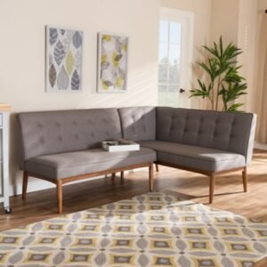 Baxton Studio 53″ Arvid Sofa Bench, Gray