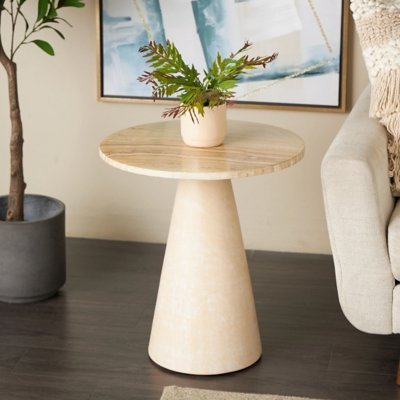 Bayberry Lane Cone Accent End Table, Cream