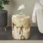 Bayberry Lane Natural Cutout Accent End Table, Light Brown