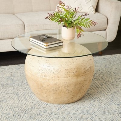 Bayberry Lane Round Coffee Table, Beige