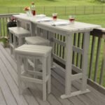 Highwood Lehigh Outdoor Bar Table and 4 Bar Stools, Whitewash