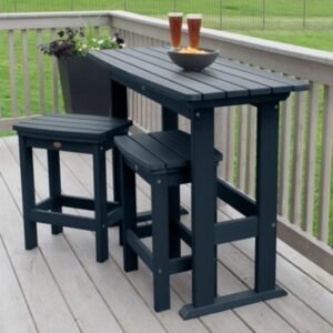 Highwood Lehigh Outdoor Dining Table and 2 Chairs, Federal Blue