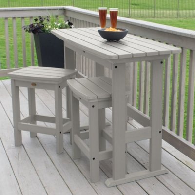 Highwood Lehigh Outdoor Dining Table and 2 Chairs, Harbor Gray