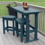 Highwood Lehigh Outdoor Dining Table and 2 Chairs, Nantucket Blue