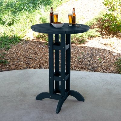 Highwood Lehigh Outdoor Round Bar Table, Federal Blue