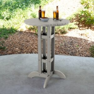Highwood Lehigh Outdoor Round Bar Table, Harbor Gray