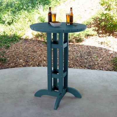 Highwood Lehigh Outdoor Round Dining Table, Nantucket Blue