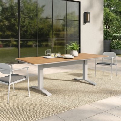 Modway Gavelston Outdoor Dining Table, Natural/White