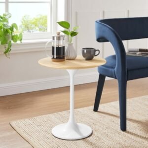 Modway Lippa Side Table, White/Natural