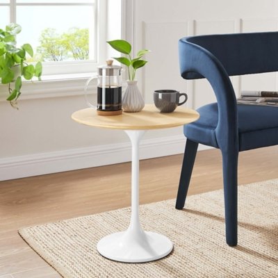 Modway Lippa Side Table, White/Natural